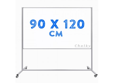 Chalky Mobil Tekerlekli Tek Taraflı Beyaz Yazı Tahtası 90x120 cm